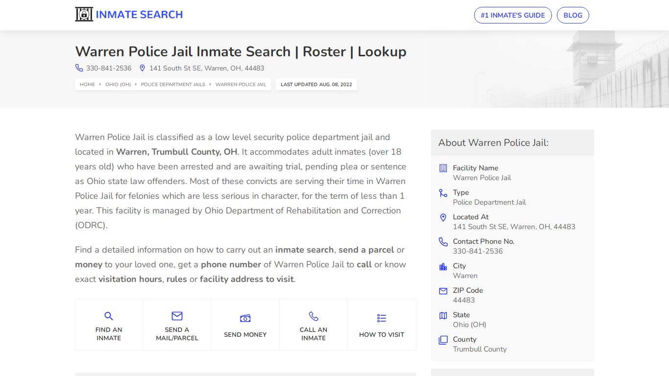 Warren Police Jail Inmate Search | Roster | Lookup
