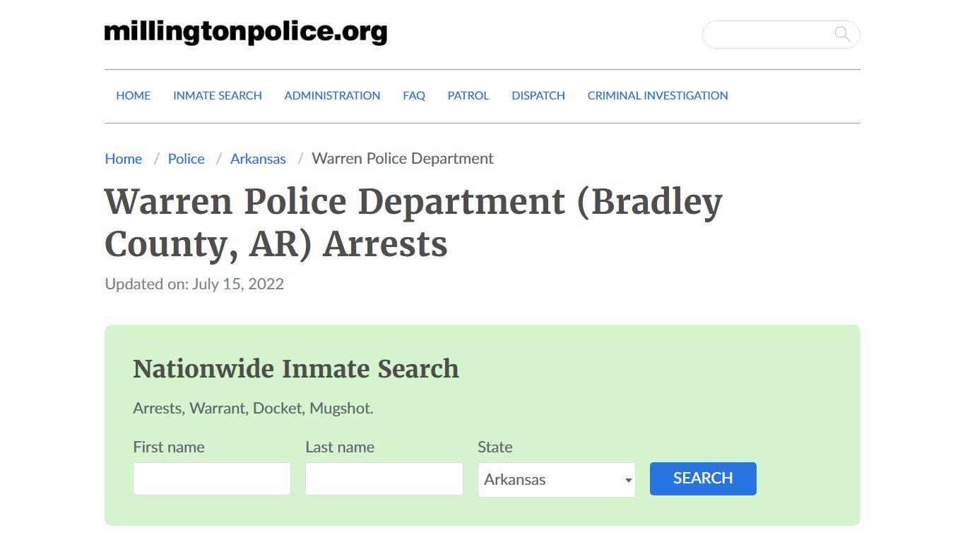 Warren Police Department (Bradley County, AR) - Warren ...